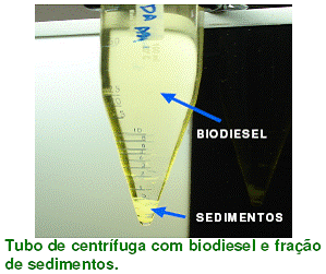 biodiesel: tubo de centrifuga